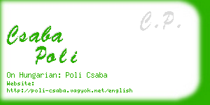 csaba poli business card